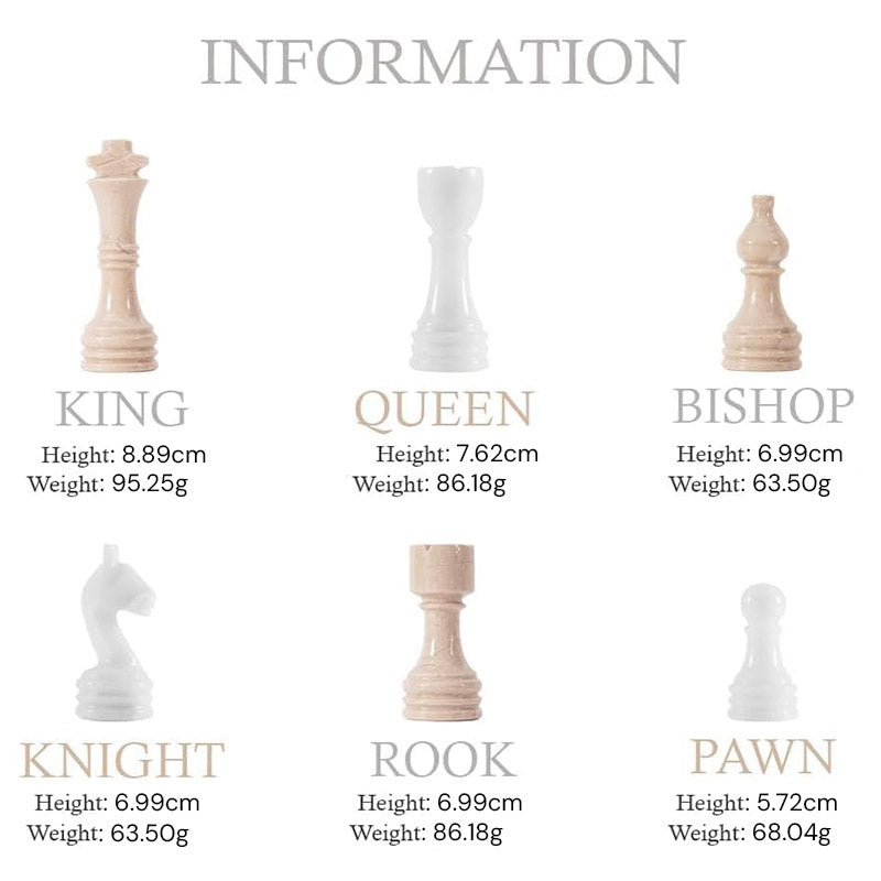Marble Chess Set 38cm – Verona & White