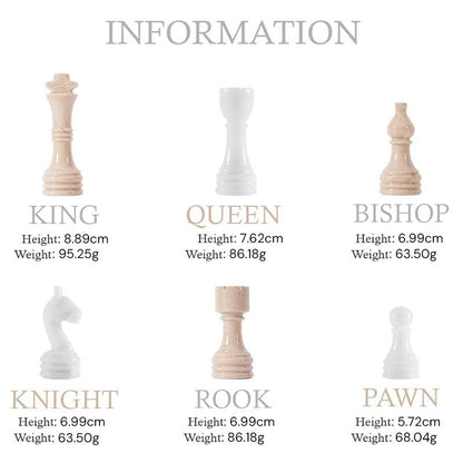 Marble Chess Set 38cm – Verona & White