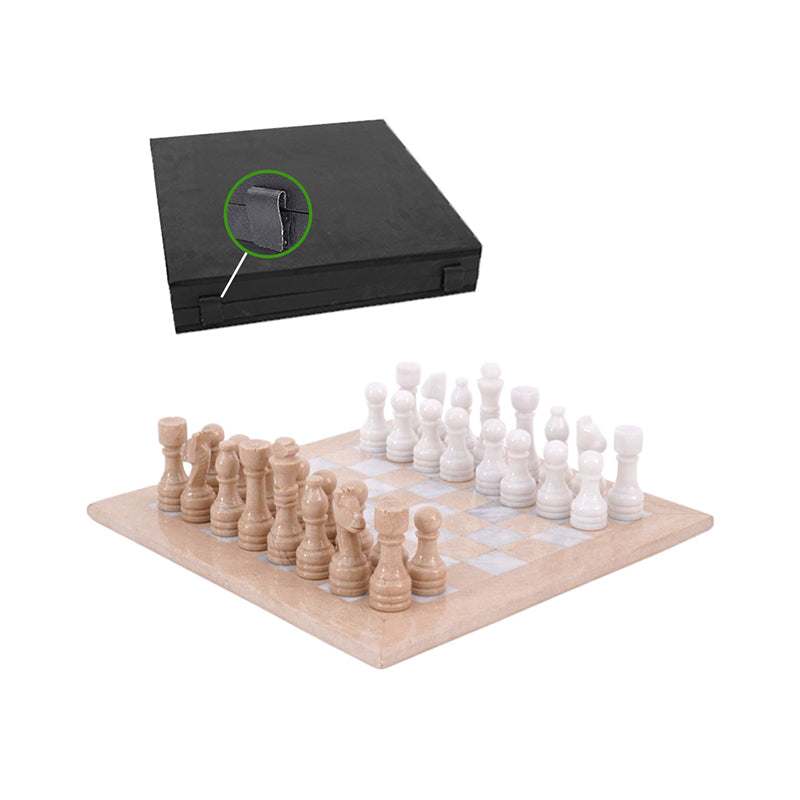 Marble Chess Set 30cm With Standard Box – Verona & White