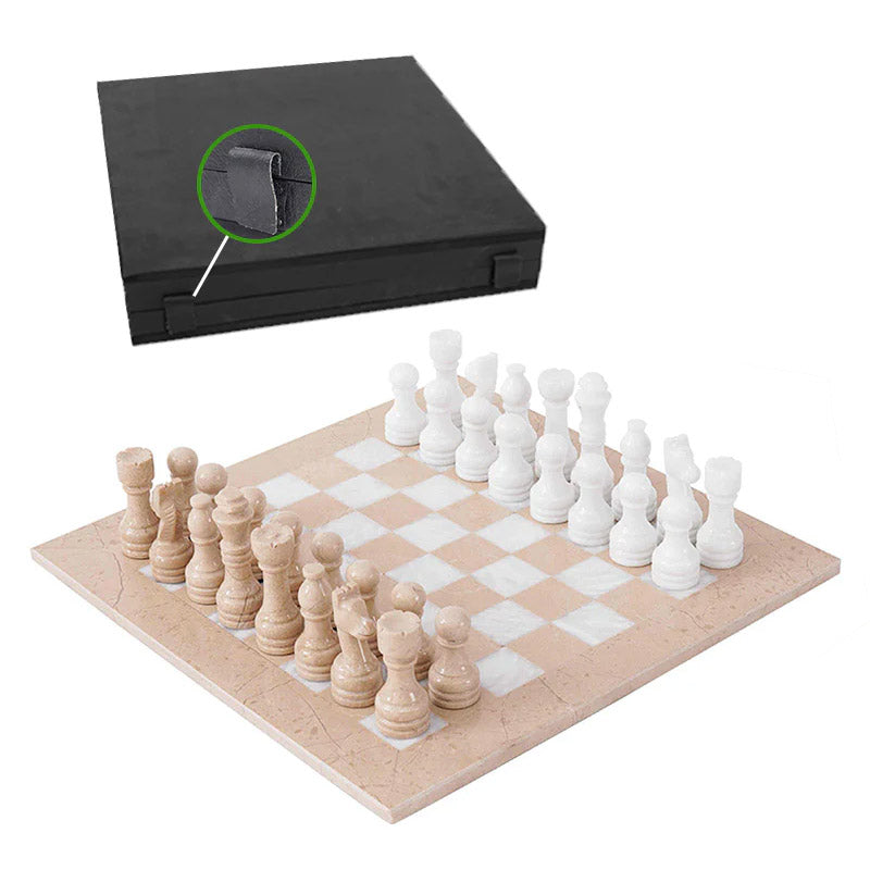 Marble Chess Set 38cm – Verona & White