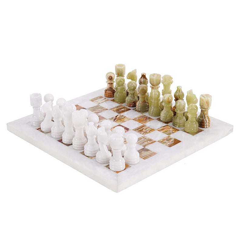 Marble Chess Set 30cm – Green & White
