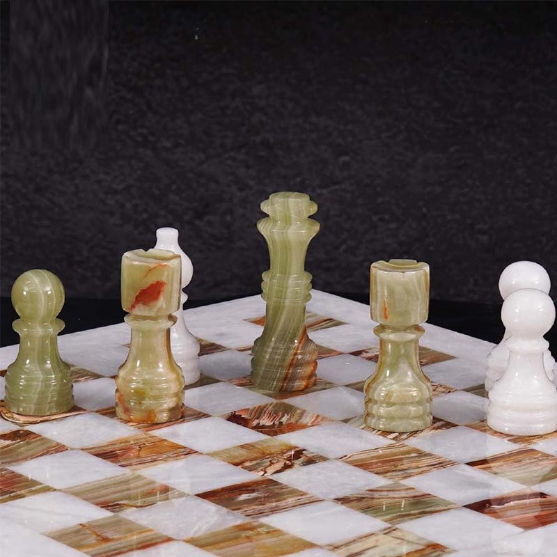 Marble Chess Set 30cm – Green & White