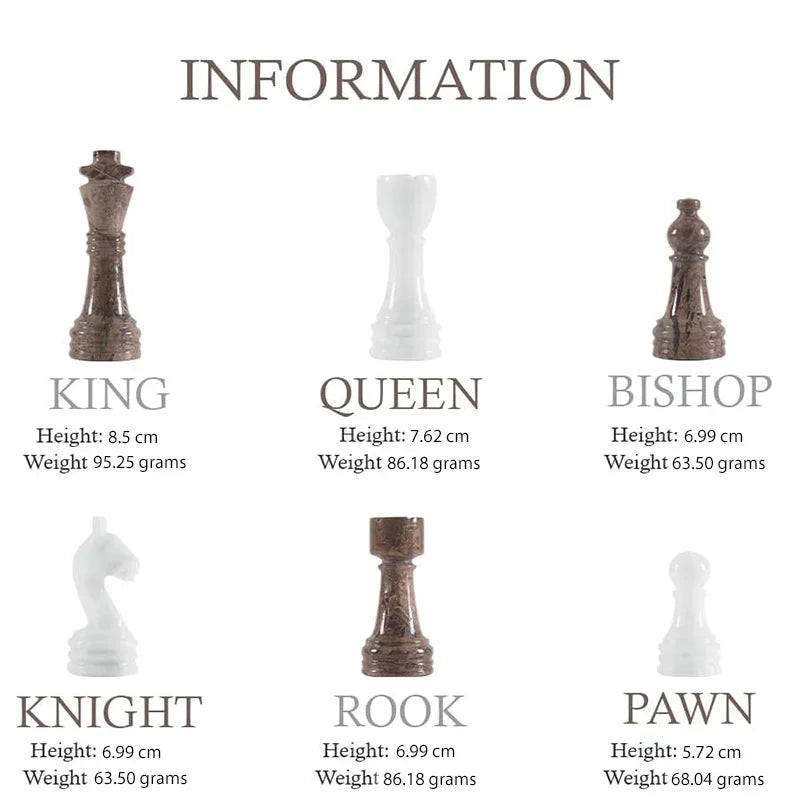 Marble Chess Set 38cm – Oceanic & White