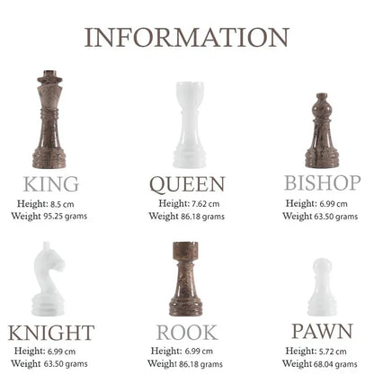 Marble Chess Set 38cm – Oceanic & White