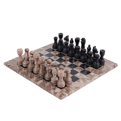 Marble Chess Set 38cm – Black & Oceanic