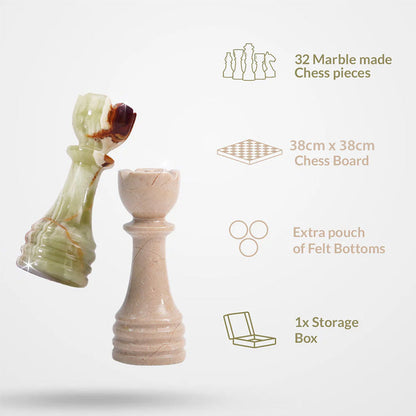 Marble Chess Set 38cm – Green & Verona