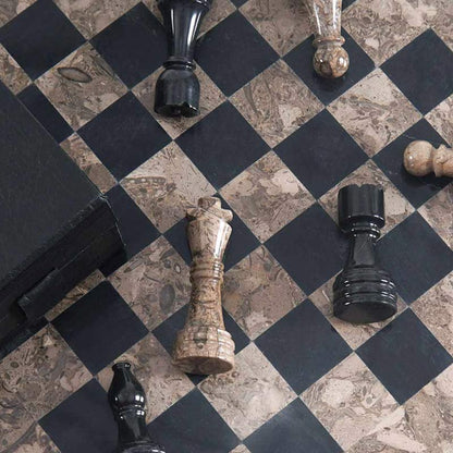 Marble Chess Set 38cm – Black & Oceanic