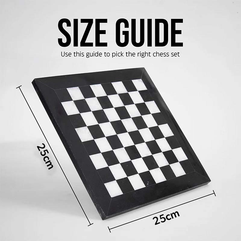 Marble Chess Set 25cm – Black & White