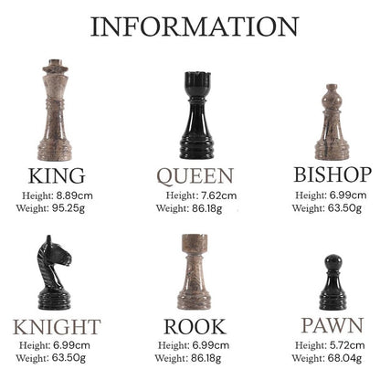 Marble Chess Set 38cm – Black & Oceanic