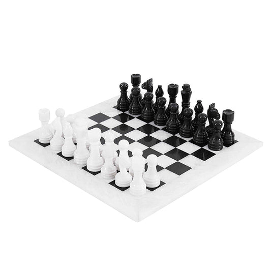 Marble Chess Set 38cm – Black & White