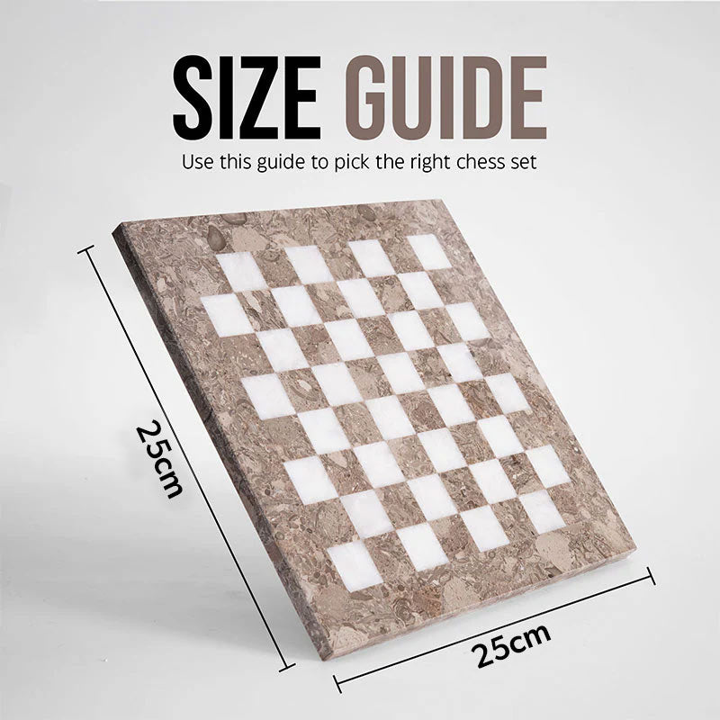 Marble Chess Set 25cm – Oceanic & White