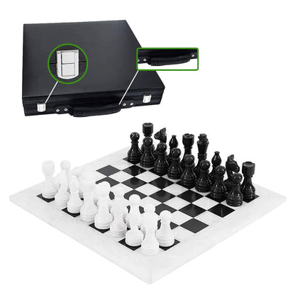Marble Chess Set 38cm – Black & White