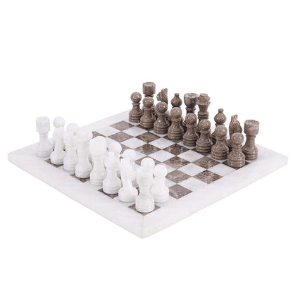 Marble Chess Set 30cm – Oceanic & White