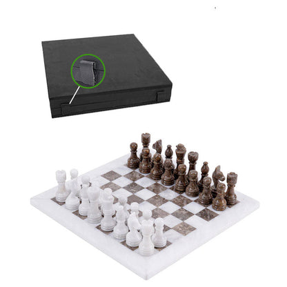 Marble Chess Set 30cm – Oceanic & White