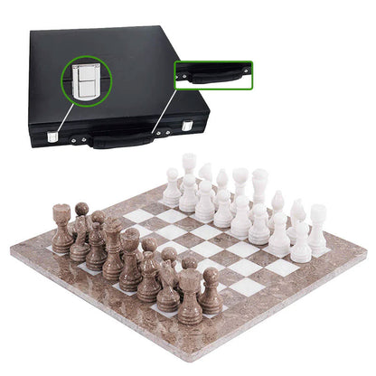 Marble Chess Set 38cm – Oceanic & White