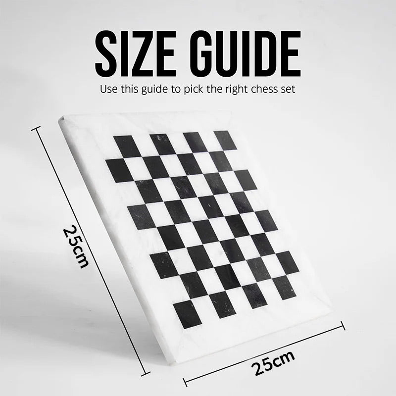 Marble Chess Set 25cm – Black & White