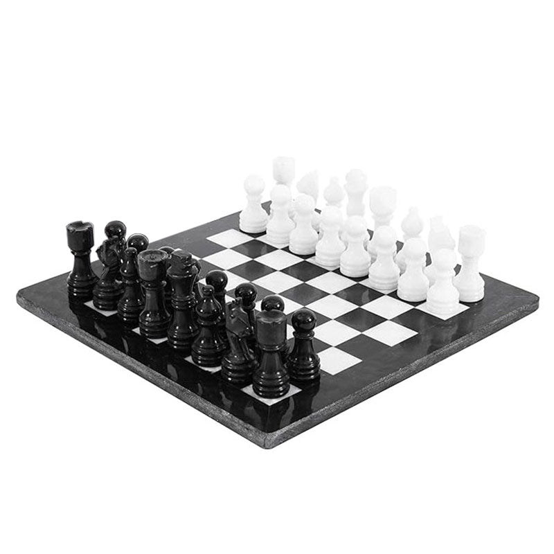 Marble Chess Set 30cm – Black & White