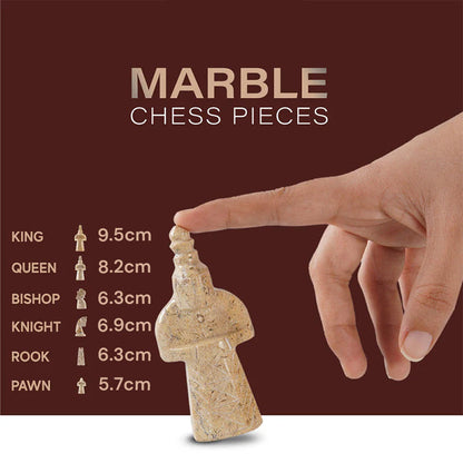 Marble Chess Set 38cm Special Edition Chess Set – Coral & Red