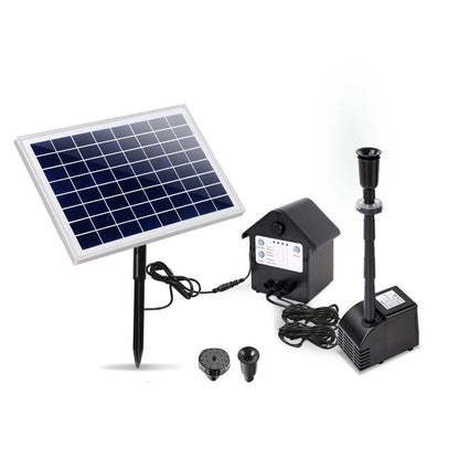 Gardeon Solar Pond Pump Submersible Water Fountain With Battery Kit LED Lights 6.6FT