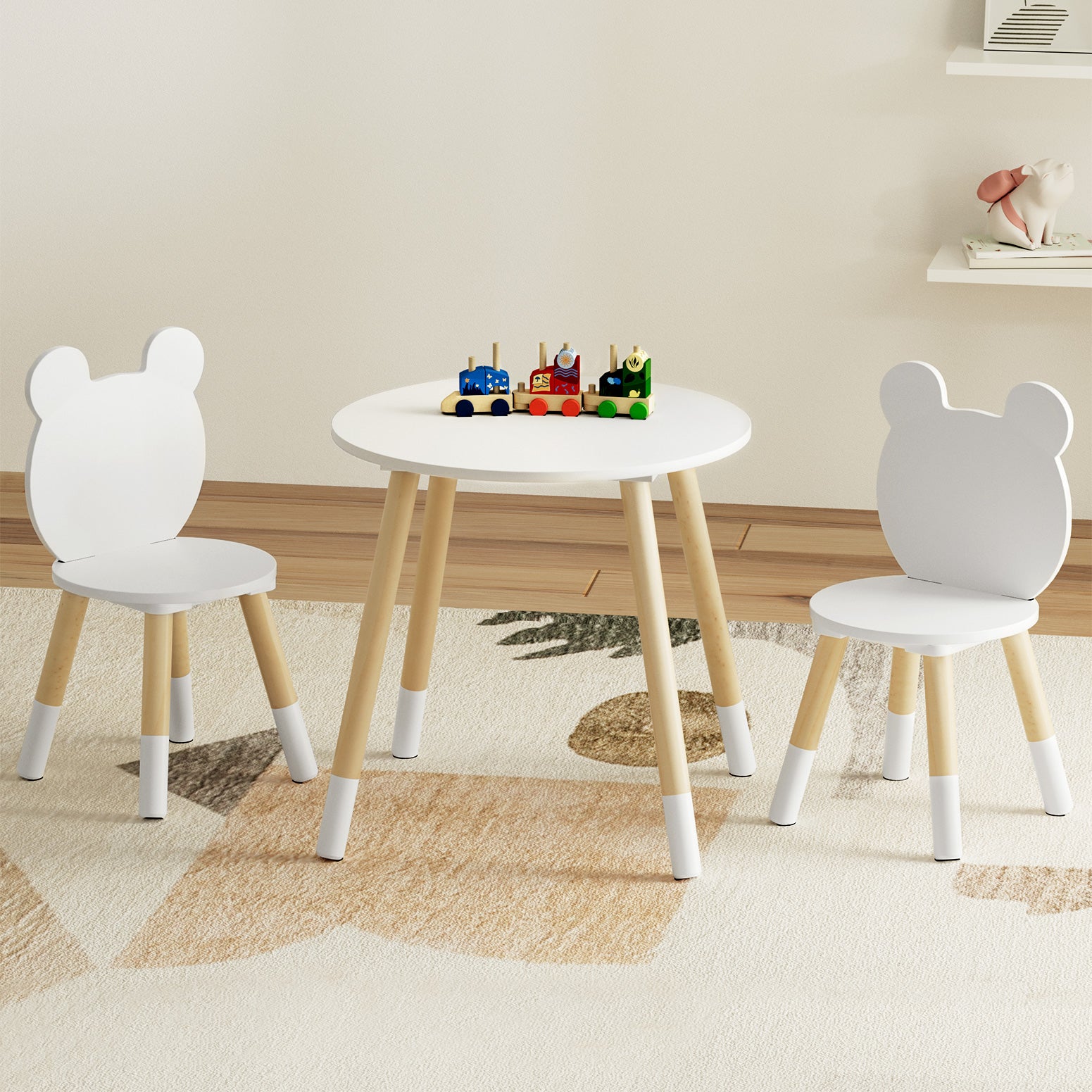 Keezi 3 Piece Kids Table and Chairs Set Activity Playing Study Childre ...