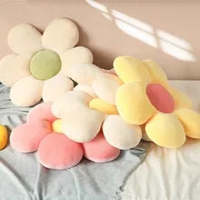 Anyhouz Plush Pillow Green Five Petal Flower Shape Stuffed Soft Pillow Seat Cushion Room Decor 90cm