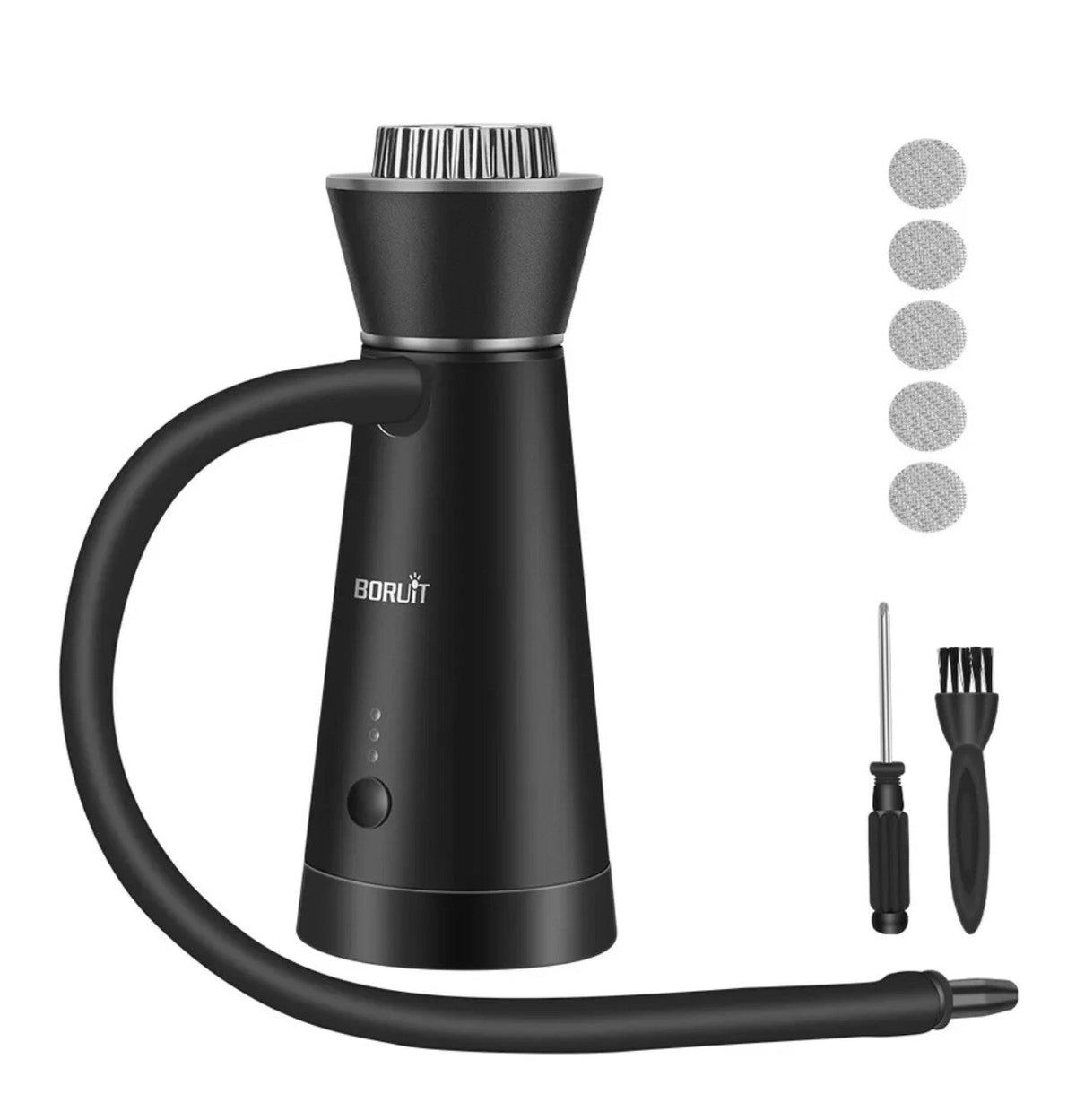 BORUiT Smoke Infuser Gift Set — Cold Smoker with 4 Wood Chip Tins, Rechargeable