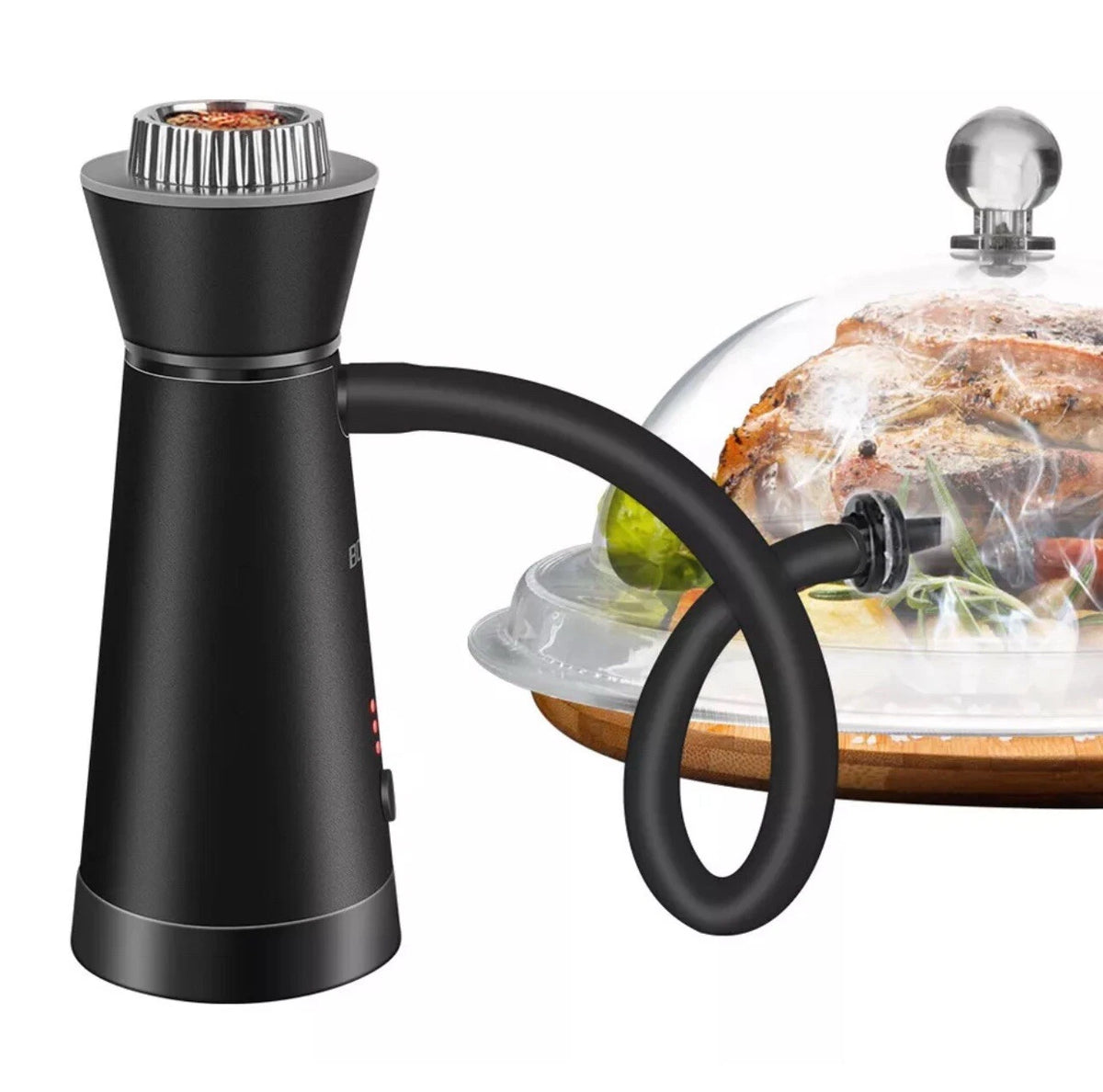 BORUiT Smoke Infuser Gift Set — Cold Smoker with 4 Wood Chip Tins, Rechargeable