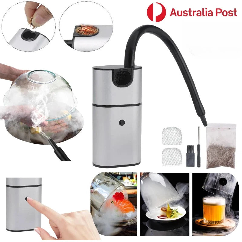 Smoke Infuser Gun with Dish Cover Dome — Cold Smoker for Cocktails, Cheese & Meat