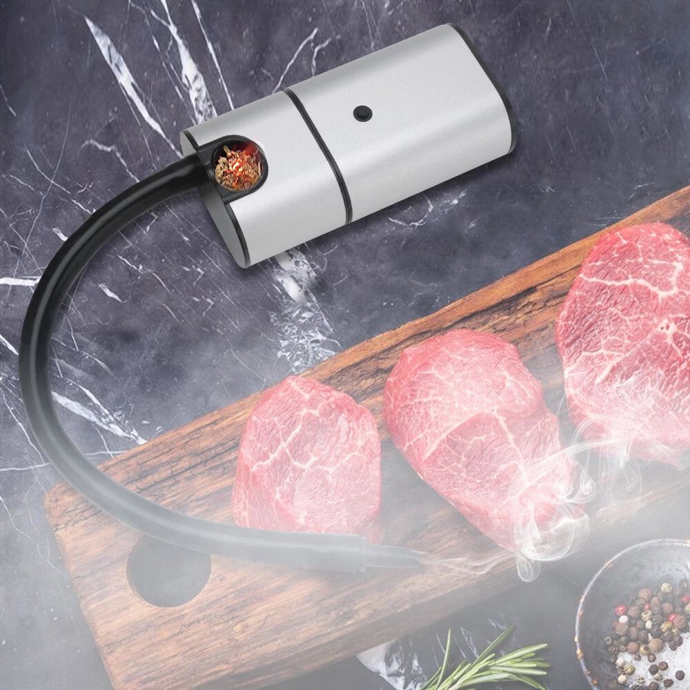 Smoke Infuser Gun with Dish Cover Dome — Cold Smoker for Cocktails, Cheese & Meat