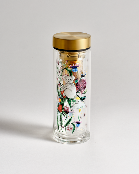 T2 Double Walled Glass Flask Australianarama — Gifts Hub Australia (image 1)