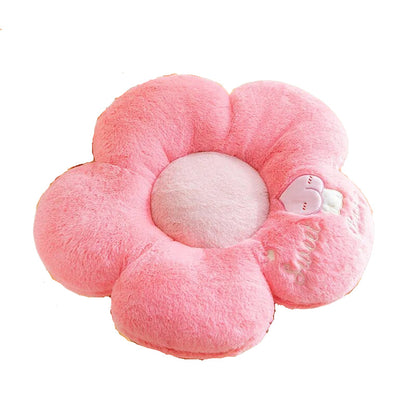 Anyhouz Plush Pillow Dark Pink Five Petal Flower Shape Stuffed Soft Pillow Seat Cushion Room Decor 90cm