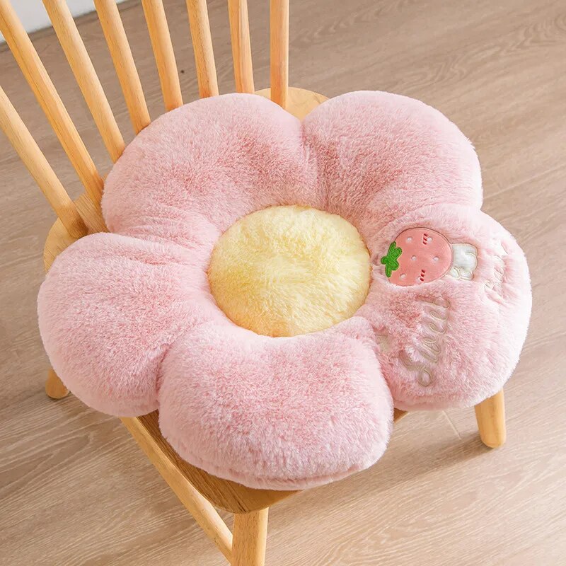 Anyhouz Plush Pillow Light Pink Five Petal Flower Shape Stuffed Soft Pillow Seat Cushion Room Decor 90cm