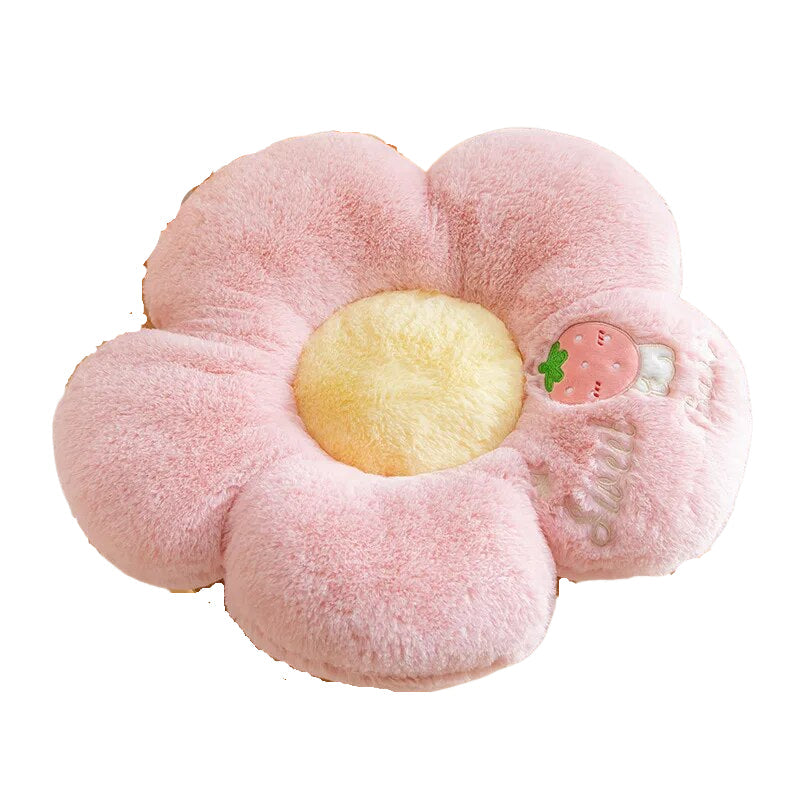 Anyhouz Plush Pillow Light Pink Five Petal Flower Shape Stuffed Soft Pillow Seat Cushion Room Decor 90cm