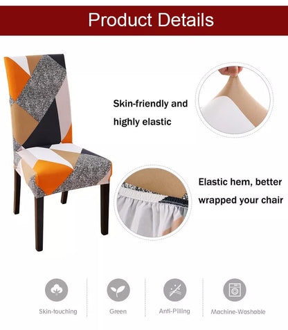 Anyhouz Chair Cover Maroon Santa Merry Christmas Greeting Design with Anti-Dirt and Elastic Material for Dining Room Kitchen Wedding Hotel Banquet Restaurant