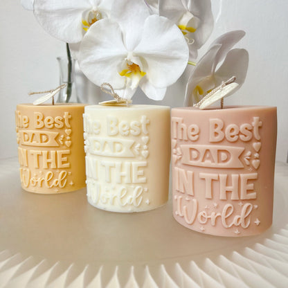 World's Best Dad Scented Soy Pillar Candle