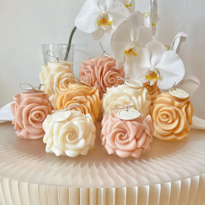 Rose Blossom Scented Soy Pillar Candle