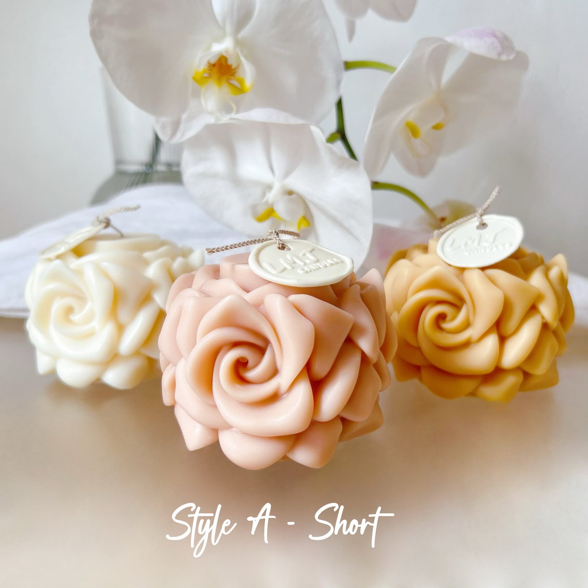Rose Blossom Scented Soy Pillar Candle