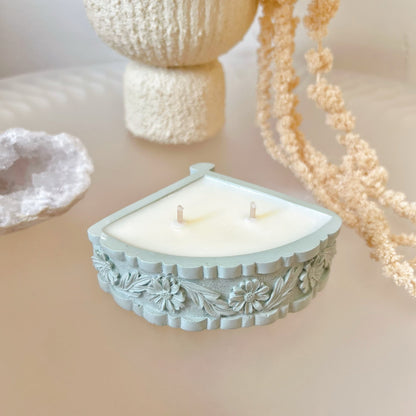 Daisy Fan Shaped Jar Soy Wax Candle