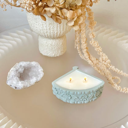 Daisy Fan Shaped Jar Soy Wax Candle
