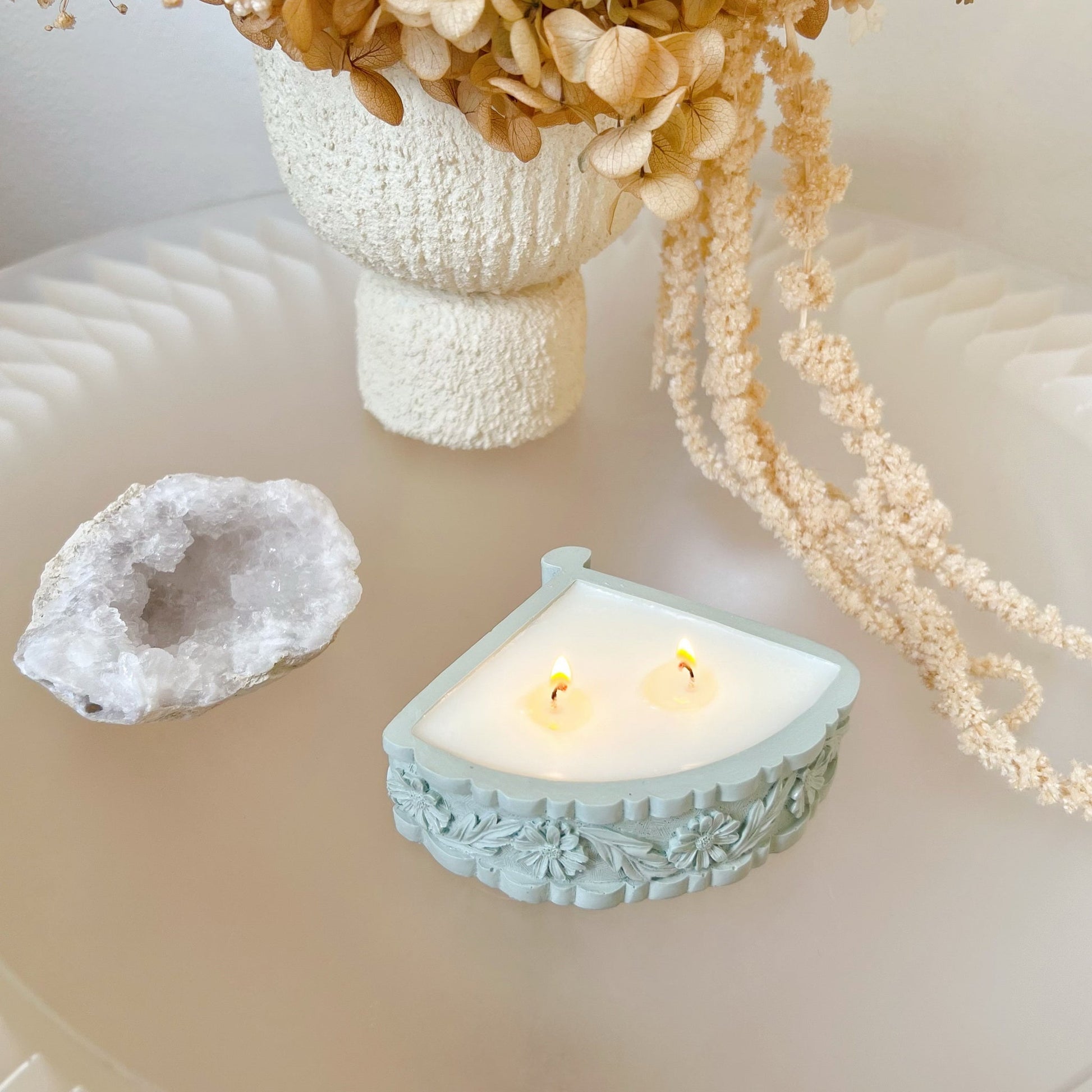 Daisy Fan Shaped Jar Soy Wax Candle