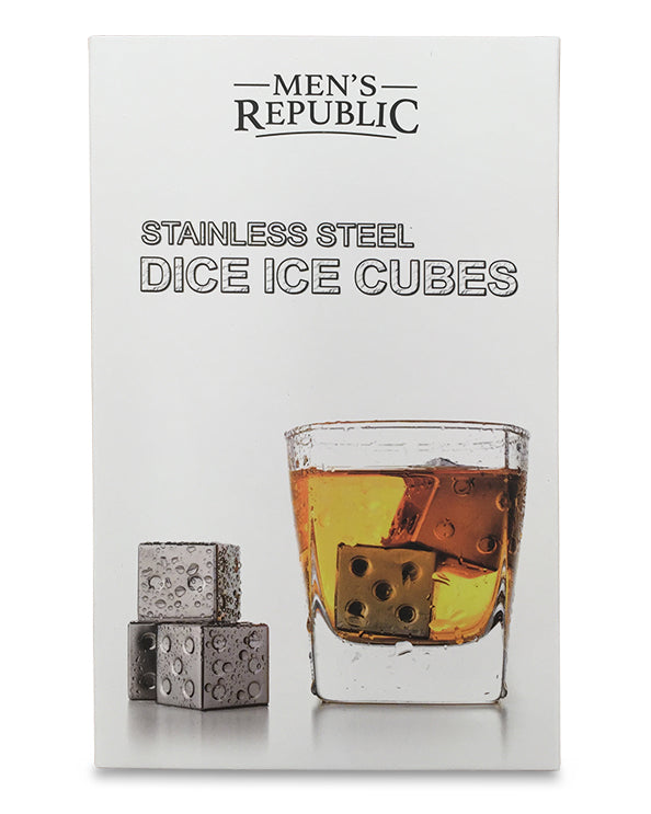 Men's Republic Dice Ice Cubes - 4 Pieces Stainless Steel 2