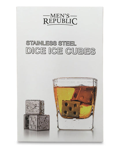 Men's Republic Dice Ice Cubes - 4 Pieces Stainless Steel 2