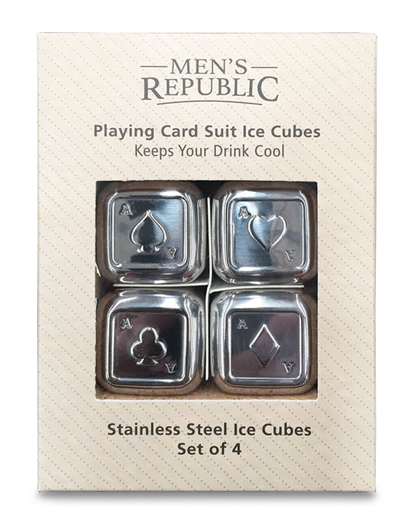 Men's Republic Playing Card Suits Ice Cubes - 4 Pieces Stainless Steel 2