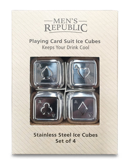 Men's Republic Playing Card Suits Ice Cubes - 4 Pieces Stainless Steel 2
