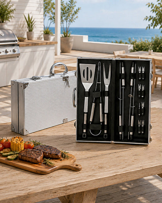 Men's Republic 16 Piece BBQ Set in Aluminium Case 1