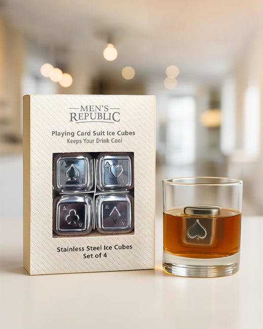 Men's Republic Playing Card Suits Ice Cubes - 4 Pieces Stainless Steel 1