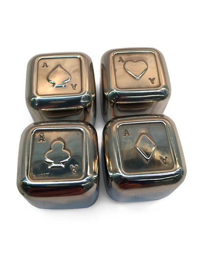 Men's Republic Playing Card Suits Ice Cubes - 4 Pieces Stainless Steel 3