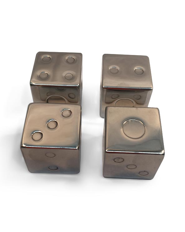 Men's Republic Dice Ice Cubes - 4 Pieces Stainless Steel 3