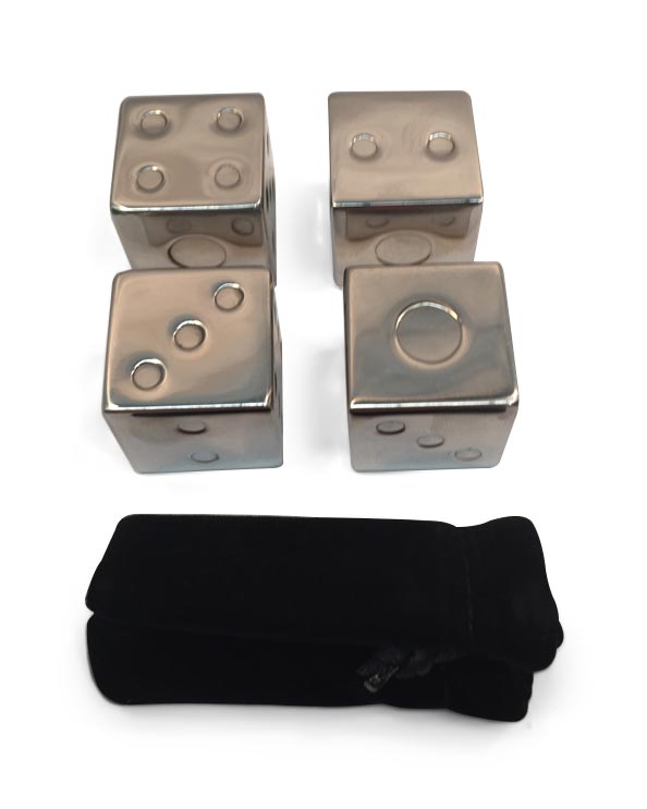 Men's Republic Dice Ice Cubes - 4 Pieces Stainless Steel 4