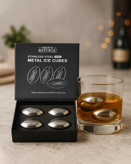Men's Republic Footy Ball Ice Cubes - 4 Pieces Stainless Steel 1